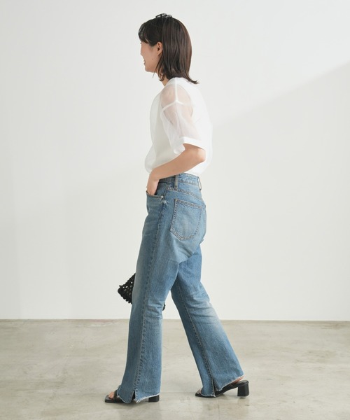 CIAOPANIC TYPY（チャオパニックティピー）の「オーガンジーオーバーサイズシアーブラウスTEE（Tシャツ/カットソー・レディース・グレー/オフホワイト/ブラック・ONE SIZE）」の12枚目の写真