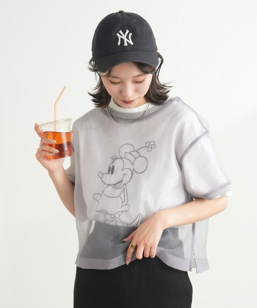 CIAOPANIC TYPY（チャオパニックティピー）の「オーガンジーオーバーサイズシアーブラウスTEE（Tシャツ/カットソー・レディース・グレー/オフホワイト/ブラック・ONE SIZE）」の22枚目の写真