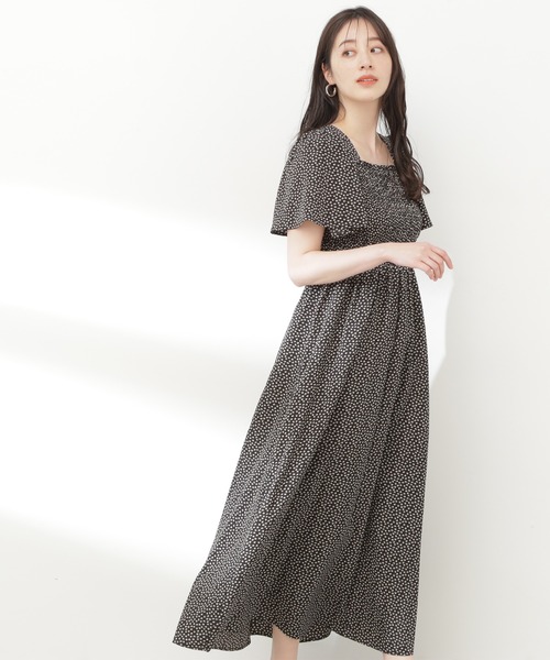 N.（N. Natural Beauty Basic）（エヌエヌナチュラルビューティーベーシック）の「【S Size Line】◆フラワープリントシャーリングワンピース（ワンピース・レディース・ホワイト系その他/ブラック系その他/グリーン系その他・SMALL/MEDIUM）」の5枚目の写真