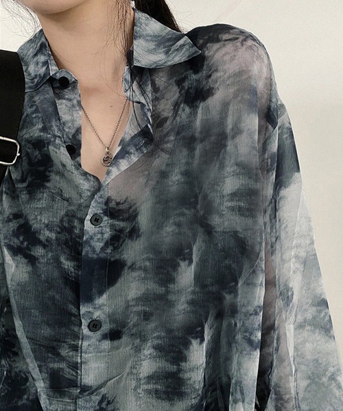 DiamondHearts（ダイヤモンドハーツ）の「タイダイ柄 長袖シアーシャツ（シャツ/ブラウス・レディース・ブルー系その他/ブルー系その他2・FREE）」の10枚目の写真