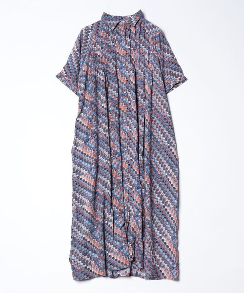 sandy（サンディー）の「【sandy】プリントラグランスリーブタックOP（ワンピース・レディース・ネイビー/イエロー/ブラウン/グリーン・FREE）」の4枚目の写真