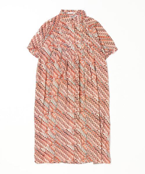 sandy（サンディー）の「【sandy】プリントラグランスリーブタックOP（ワンピース・レディース・ネイビー/イエロー/ブラウン/グリーン・FREE）」の2枚目の写真