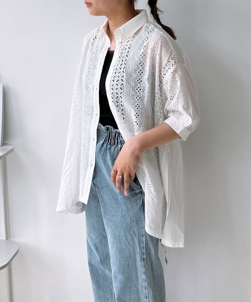 99.9様【新品】アズノゥアズ　オオラカ　スーパーレースミックスチュニック AS KNOW AS plus（アズノゥアズプラス）の「♪イレギュラーヘム