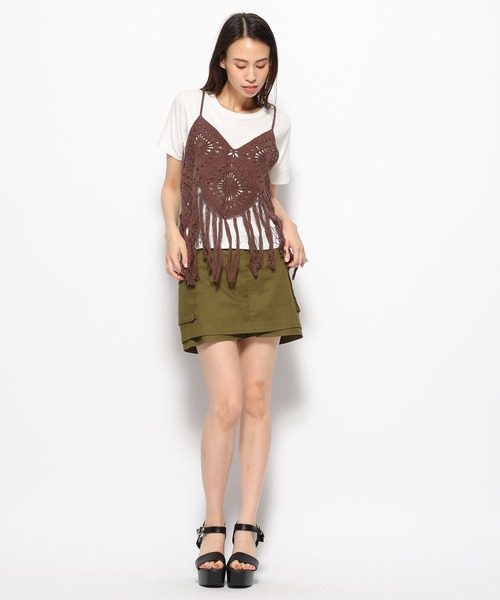 FOREVER 21（フォーエバー トゥエンティーワン）の「ワークローライズミニスカパン（スカート・レディース・ホワイト/グリーン系その他3/ブラック・SMALL/MEDIUM）」の17枚目の写真