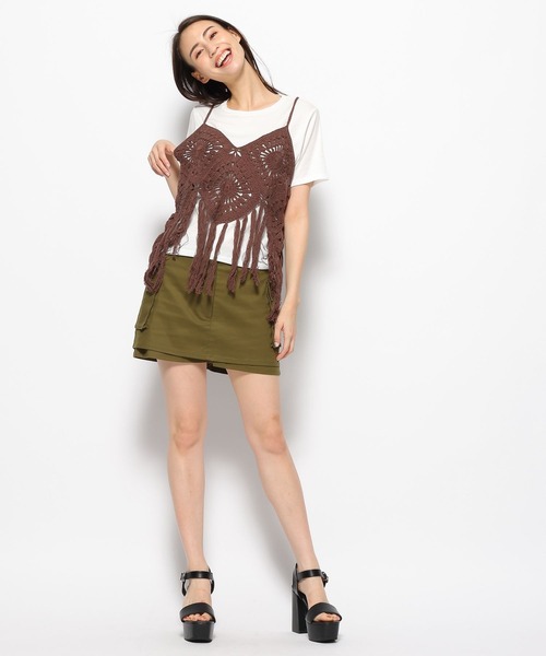 FOREVER 21（フォーエバー トゥエンティーワン）の「ワークローライズミニスカパン（スカート・レディース・ホワイト/グリーン系その他3/ブラック・SMALL/MEDIUM）」の18枚目の写真