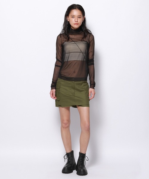 FOREVER 21（フォーエバー トゥエンティーワン）の「ワークローライズミニスカパン（スカート・レディース・ホワイト/グリーン系その他3/ブラック・SMALL/MEDIUM）」の21枚目の写真