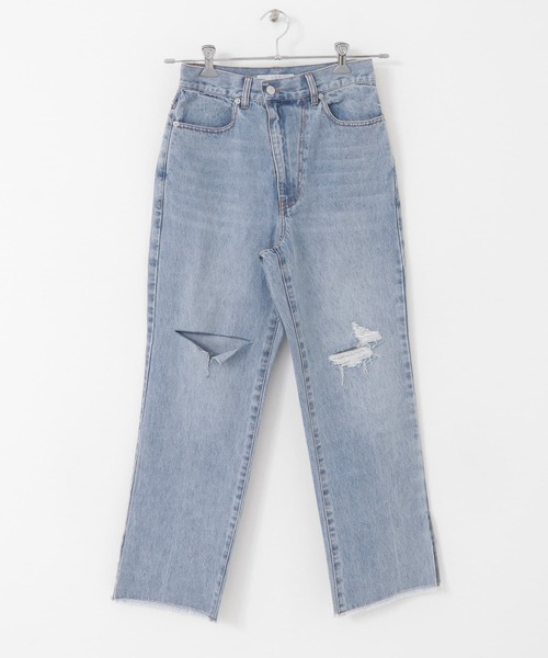 KBF（ケイビーエフ）の「リメイクダメージスリットデニム（デニムパンツ・レディース・ライトブルー/ホワイト・36/38）」の22枚目の写真