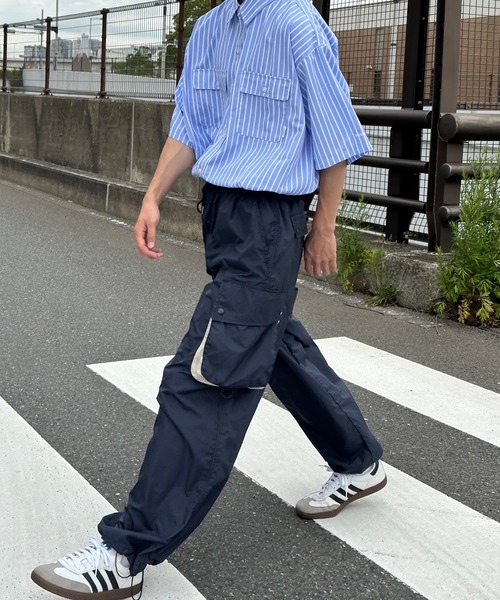 Perushu（ペルーシュ）の「配色ポケットリップストップナイロンカーゴパンツ（カーゴパンツ・メンズ・ブラック/ネイビー/オリーブ・MEDIUM/LARGE/SMALL）」の20枚目の写真