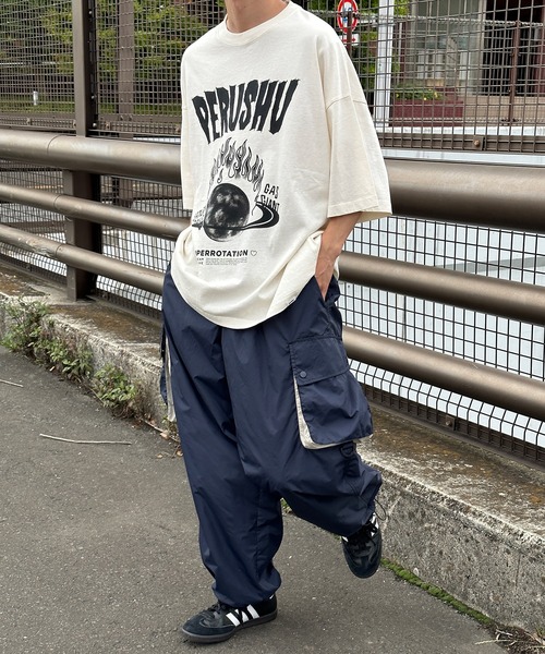 Perushu（ペルーシュ）の「配色ポケットリップストップナイロンカーゴパンツ（カーゴパンツ・メンズ・ブラック/ネイビー/オリーブ・MEDIUM/LARGE/SMALL）」の15枚目の写真