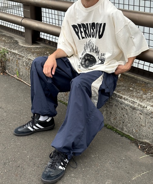 Perushu（ペルーシュ）の「配色ポケットリップストップナイロンカーゴパンツ（カーゴパンツ・メンズ・ブラック/ネイビー/オリーブ・MEDIUM/LARGE/SMALL）」の17枚目の写真