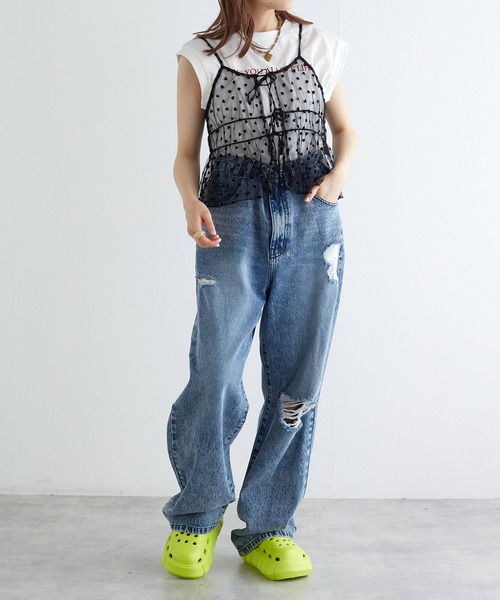 w closet（ダブルクローゼット）の「厚底サボサンダル（サンダル・レディース・アイボリー/ライム/ブラック・S/M）」の11枚目の写真