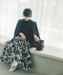oblekt 高山都 コラボ プリントロングスカート オブレクト 白黒