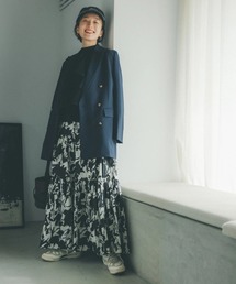 oblekt 高山都 コラボ プリントロングスカート オブレクト 白黒