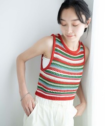 WEGO | WEGO/マルチボーダークロシェビスチェ(ベスト)