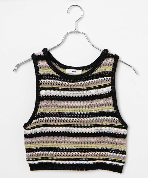 WEGO(ウィゴー)の「WEGO/マルチボーダークロシェビスチェ(ベスト・レディース・オレンジ/ブラック・FREE)」の12枚目の写真