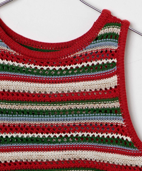 WEGO(ウィゴー)の「WEGO/マルチボーダークロシェビスチェ(ベスト・レディース・オレンジ/ブラック・FREE)」の15枚目の写真