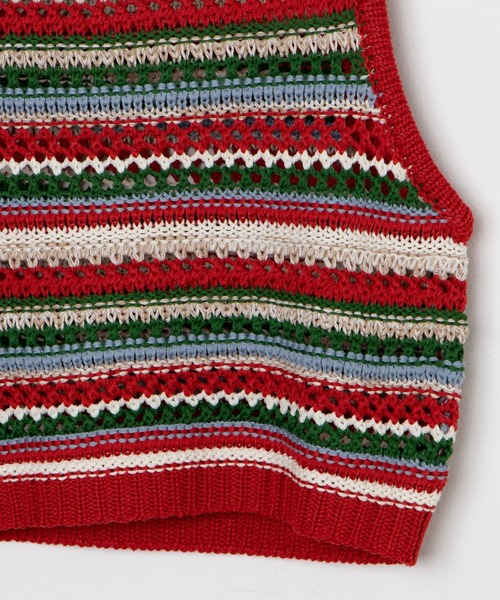 WEGO(ウィゴー)の「WEGO/マルチボーダークロシェビスチェ(ベスト・レディース・オレンジ/ブラック・FREE)」の16枚目の写真