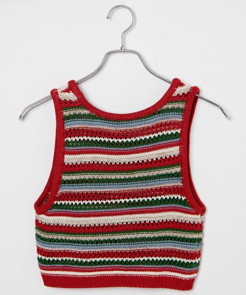 WEGO(ウィゴー)の「WEGO/マルチボーダークロシェビスチェ(ベスト・レディース・オレンジ/ブラック・FREE)」の18枚目の写真