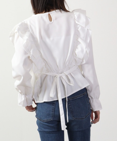 ＆soiree（アンドソワレ）の「&soiree フリルデザインブラウス（シャツ/ブラウス・レディース・ホワイト・F）」の8枚目の写真