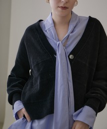 SALON adam et rope' | リブVネックカーディガン -CreamyCotton /クリーミーコットン-(カーディガン/ボレロ)