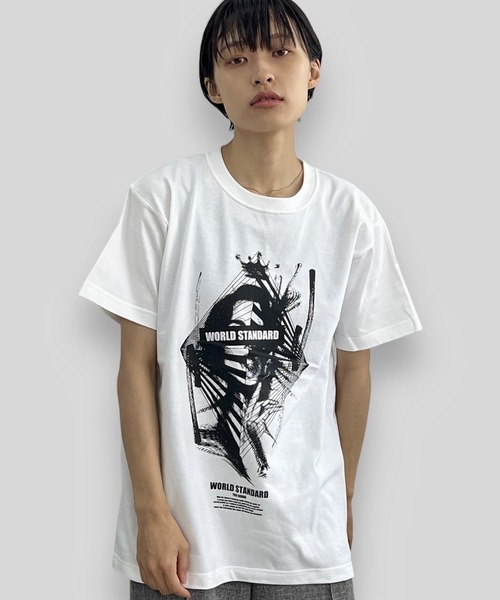 WORLD STANDARD(ワールドスタンダード)の「WORLD STANDARD/ワールドスタンダード プリント 半袖Tシャツ WSHT-007(Tシャツ/カットソー・メンズ・ブラック/ホワイト・L/M/XL)」の2枚目の写真
