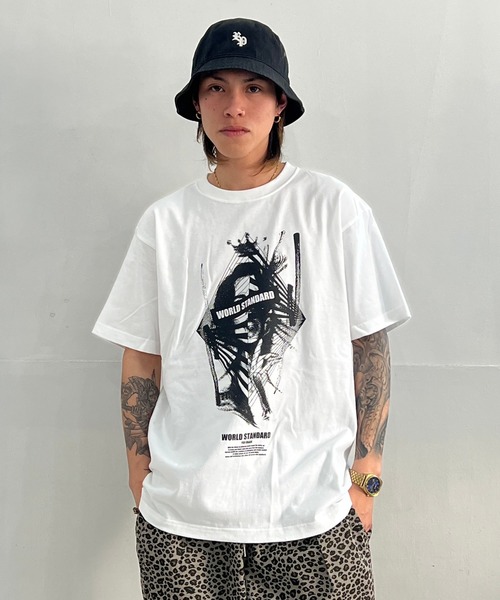 WORLD STANDARD(ワールドスタンダード)の「WORLD STANDARD/ワールドスタンダード プリント 半袖Tシャツ WSHT-007(Tシャツ/カットソー・メンズ・ブラック/ホワイト・L/M/XL)」の4枚目の写真