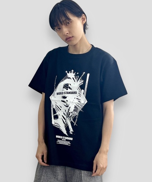 WORLD STANDARD(ワールドスタンダード)の「WORLD STANDARD/ワールドスタンダード プリント 半袖Tシャツ WSHT-007(Tシャツ/カットソー・メンズ・ブラック/ホワイト・L/M/XL)」の5枚目の写真