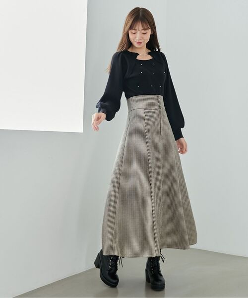 MAJESTIC LEGON(マジェスティックレゴン)の「バックレースアップフレアスカート(スカート・レディース・ホワイト系その他/ブラック系その他2/ブルー系その他4/ピンク系その他2/ブラック/ブラック系その他/ブラウン系その他2/ベージュ系その他2・SMALL/MEDIUM)」の9枚目の写真