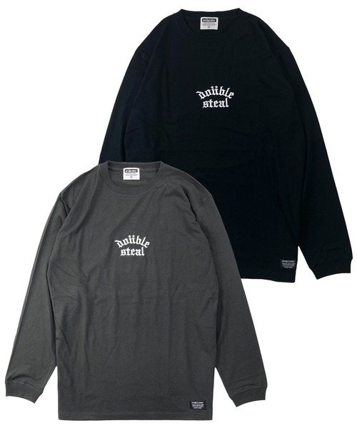 DOUBLE STEAL(ダブルスティール)の「ブラックレター刺繍 長袖Tシャツ(Tシャツ/カットソー・メンズ・チャコールグレー/ブラック・LARGE/X-LARGE/MEDIUM)」の3枚目の写真