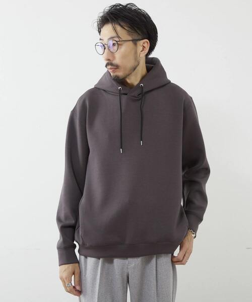 MEN'S MELROSE(メンズメルローズ)の「ミリオラメントWエアーフーディ(パーカー・メンズ・グレー/チャコールグレー/ベージュ/ワインレッド・3/4)」の2枚目の写真