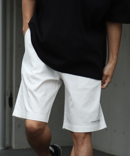 CONVERSE（コンバース）の「【CONVERSE/コンバース】ワンポイント刺繍ロゴ ツイルショートパンツ（その他パンツ・メンズ・グリーン/ホワイト/イエロー/ベージュ/ピンク/ネイビー/ブルー/サックスブルー/ブラック/カーキ/チャコールグレー・M/LL/L）」の2枚目の写真