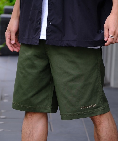 CONVERSE（コンバース）の「【CONVERSE/コンバース】ワンポイント刺繍ロゴ ツイルショートパンツ（その他パンツ・メンズ・グリーン/ホワイト/イエロー/ベージュ/ピンク/ネイビー/ブルー/サックスブルー/ブラック/カーキ/チャコールグレー・M/LL/L）」の5枚目の写真