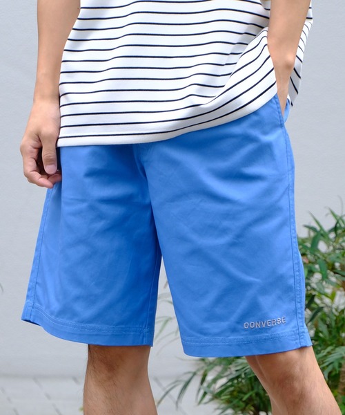 CONVERSE（コンバース）の「【CONVERSE/コンバース】ワンポイント刺繍ロゴ ツイルショートパンツ（その他パンツ・メンズ・グリーン/ホワイト/イエロー/ベージュ/ピンク/ネイビー/ブルー/サックスブルー/ブラック/カーキ/チャコールグレー・M/LL/L）」の9枚目の写真