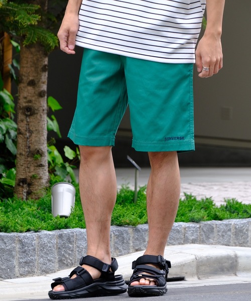 CONVERSE（コンバース）の「【CONVERSE/コンバース】ワンポイント刺繍ロゴ ツイルショートパンツ（その他パンツ・メンズ・グリーン/ホワイト/イエロー/ベージュ/ピンク/ネイビー/ブルー/サックスブルー/ブラック/カーキ/チャコールグレー・M/LL/L）」の6枚目の写真