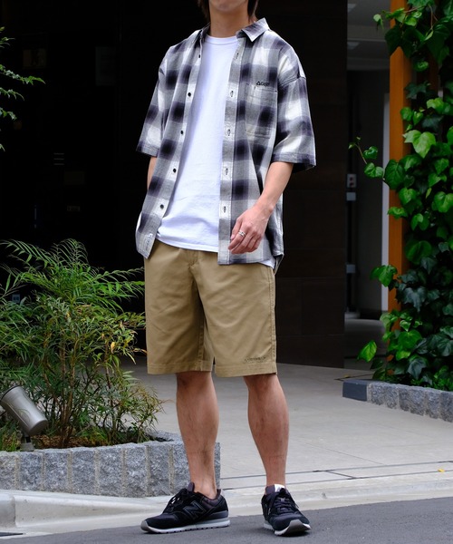 CONVERSE（コンバース）の「【CONVERSE/コンバース】ワンポイント刺繍ロゴ ツイルショートパンツ（その他パンツ・メンズ・グリーン/ホワイト/イエロー/ベージュ/ピンク/ネイビー/ブルー/サックスブルー/ブラック/カーキ/チャコールグレー・M/LL/L）」の19枚目の写真