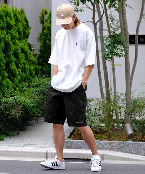 CONVERSE（コンバース）の「【CONVERSE/コンバース】ワンポイント刺繍ロゴ ツイルショートパンツ（その他パンツ・メンズ・グリーン/ホワイト/イエロー/ベージュ/ピンク/ネイビー/ブルー/サックスブルー/ブラック/カーキ/チャコールグレー・M/LL/L）」の14枚目の写真