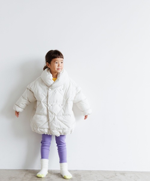 LOWRYS FARM（ローリーズファーム）の「エアサーマルショールカラージャケット　906773（ダウンジャケット/コート・キッズ・アイボリー/パープル/ブラック・130cm/110cm/150cm）」の4枚目の写真