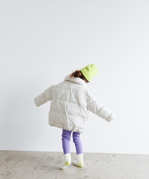 LOWRYS FARM（ローリーズファーム）の「エアサーマルショールカラージャケット　906773（ダウンジャケット/コート・キッズ・アイボリー/パープル/ブラック・130cm/110cm/150cm）」の6枚目の写真