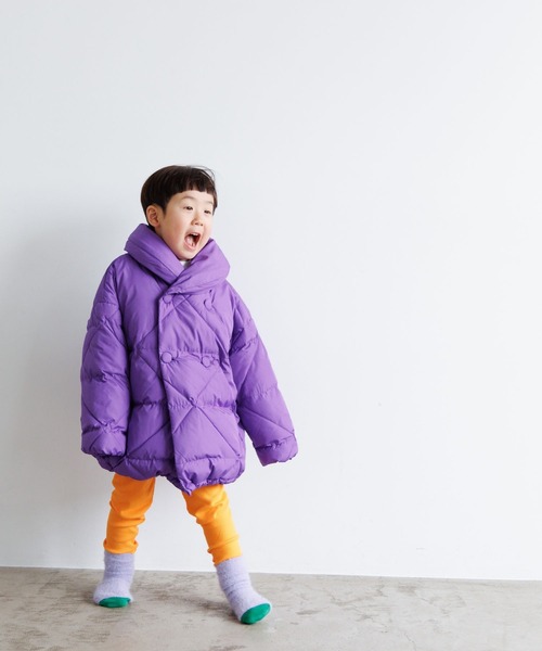 LOWRYS FARM（ローリーズファーム）の「エアサーマルショールカラージャケット　906773（ダウンジャケット/コート・キッズ・アイボリー/パープル/ブラック・130cm/110cm/150cm）」の7枚目の写真