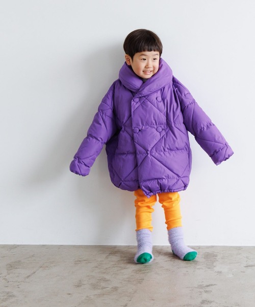 LOWRYS FARM（ローリーズファーム）の「エアサーマルショールカラージャケット　906773（ダウンジャケット/コート・キッズ・アイボリー/パープル/ブラック・130cm/110cm/150cm）」の8枚目の写真