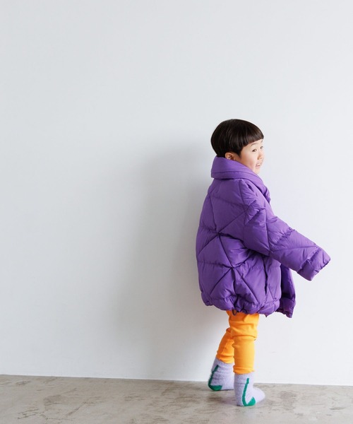 LOWRYS FARM（ローリーズファーム）の「エアサーマルショールカラージャケット　906773（ダウンジャケット/コート・キッズ・アイボリー/パープル/ブラック・130cm/110cm/150cm）」の9枚目の写真