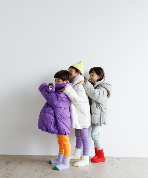 LOWRYS FARM（ローリーズファーム）の「エアサーマルショールカラージャケット　906773（ダウンジャケット/コート・キッズ・アイボリー/パープル/ブラック・130cm/110cm/150cm）」の13枚目の写真