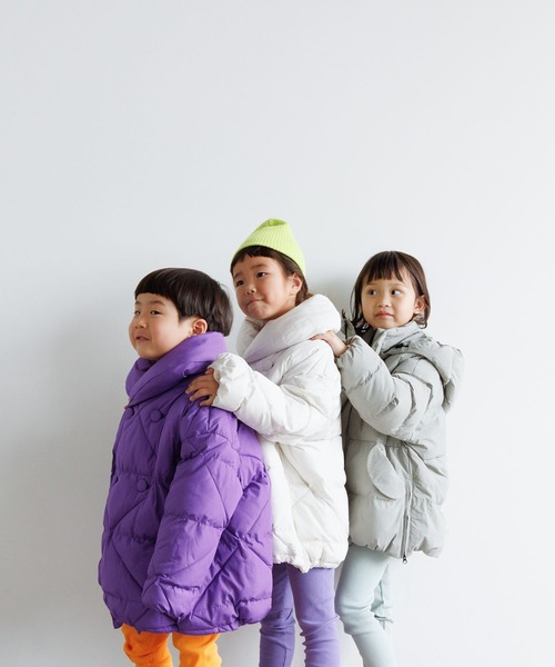 LOWRYS FARM（ローリーズファーム）の「エアサーマルショールカラージャケット　906773（ダウンジャケット/コート・キッズ・アイボリー/パープル/ブラック・130cm/110cm/150cm）」の14枚目の写真