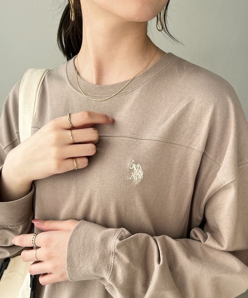 U.S. POLO ASSN.(ユーエスポロアッスン)の「【新色追加】GeeRA別注【U.S. POLO ASSN.】配色ステッチワンピース(ワンピース・レディース・ネイビー/サンドグレー/ブラック/チャコール・MEDIUM/LARGE)」の10枚目の写真
