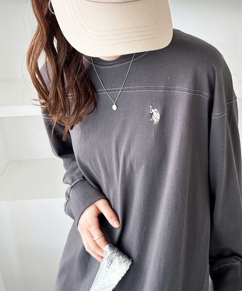 U.S. POLO ASSN.(ユーエスポロアッスン)の「【新色追加】GeeRA別注【U.S. POLO ASSN.】配色ステッチワンピース(ワンピース・レディース・ネイビー/サンドグレー/ブラック/チャコール・MEDIUM/LARGE)」の21枚目の写真