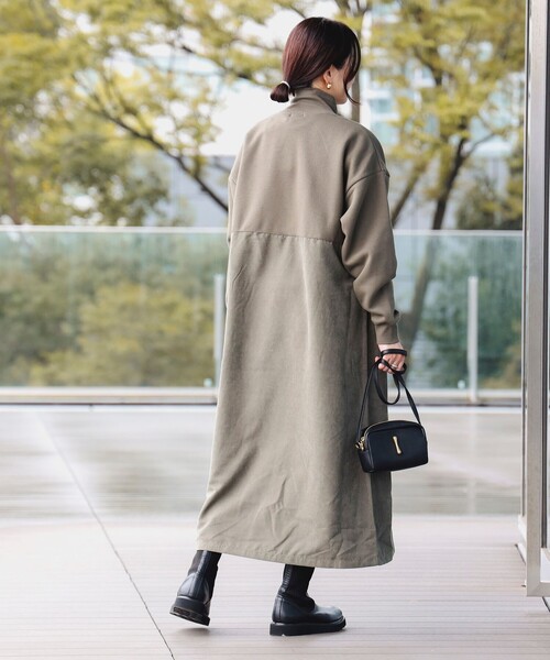 BEAMS HEART(ビームスハート)の「異素材 アノラック ワンピース(ワンピース・レディース・ブラウン系その他3/ブラック/オリーブ/グレー/グリーン系その他5・FREE)」の7枚目の写真