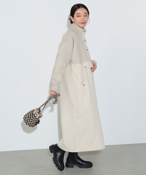 BEAMS HEART(ビームスハート)の「異素材 アノラック ワンピース(ワンピース・レディース・ブラウン系その他3/ブラック/オリーブ/グレー/グリーン系その他5・FREE)」の16枚目の写真