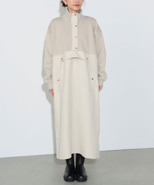 BEAMS HEART(ビームスハート)の「異素材 アノラック ワンピース(ワンピース・レディース・ブラウン系その他3/ブラック/オリーブ/グレー/グリーン系その他5・FREE)」の18枚目の写真