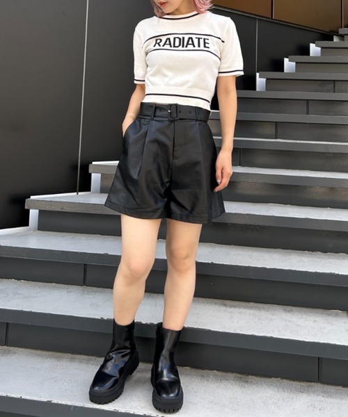 INGNI(イング)の「共ベルト付フェイクレザーキュロット/パンツ(その他パンツ・レディース・アイボリー/ブラック/ブラウン・FREE)」の5枚目の写真