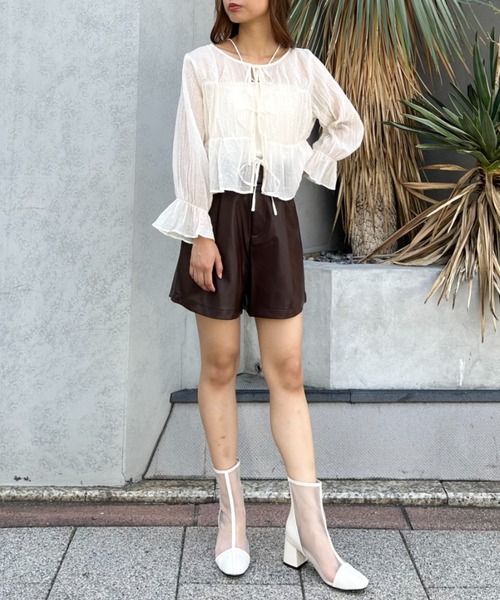 INGNI(イング)の「共ベルト付フェイクレザーキュロット/パンツ(その他パンツ・レディース・アイボリー/ブラック/ブラウン・FREE)」の7枚目の写真